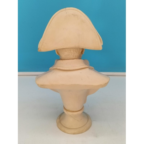 427 - Alabaster 24cm Bust of Napoleon. A/F to Base