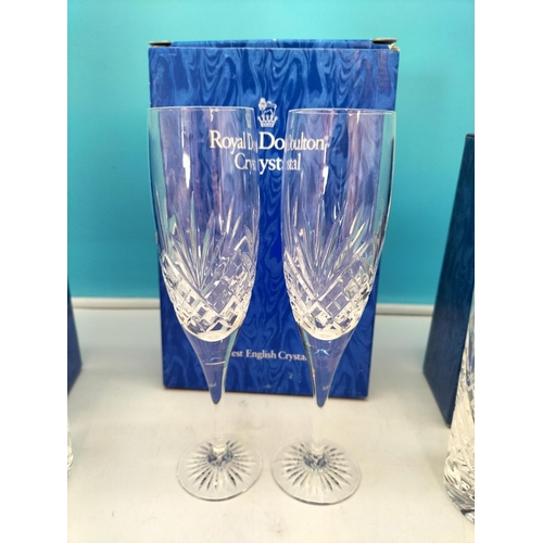 430 - Boxed Royal Doulton 'Knightsbridge' Glasses - 2 Boxes of 2 Highball Glasses plus 1 Box of 2 Flutes.