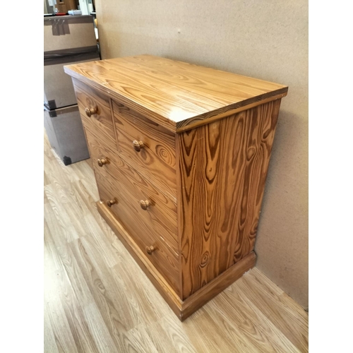 473 - Modern Pine Two Over Two Chest of Drawers. 90cm High, 90cm x 46cm. Collection Only