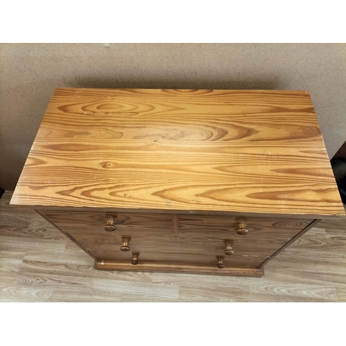 473 - Modern Pine Two Over Two Chest of Drawers. 90cm High, 90cm x 46cm. Collection Only