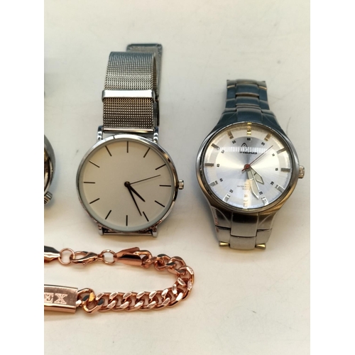 476 - Gents Quartz Watches (4) W/O to include Henleys, Head, etc plus Fashion Bracelet.