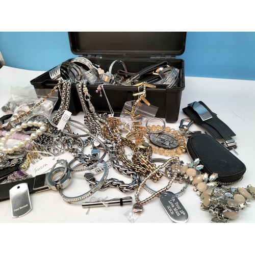 492 - Box of Mixed Costume Jewellery to include Bracelet, Bangles, Necklaces, Cufflinks, etc