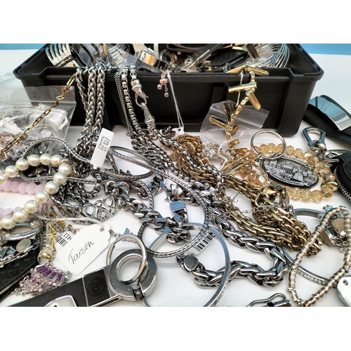 492 - Box of Mixed Costume Jewellery to include Bracelet, Bangles, Necklaces, Cufflinks, etc