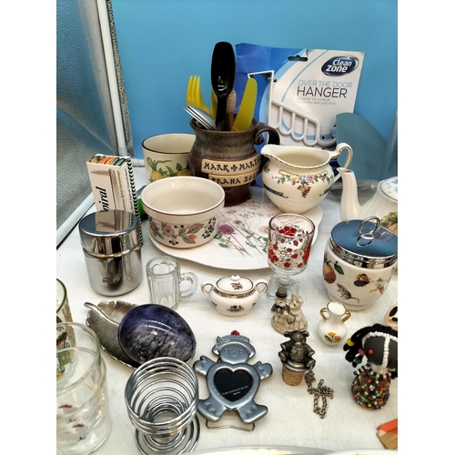 496 - Collection of Mixed Items to include Royal Worcester Egg Coddler, Pottery, Crafting Beads, etc.