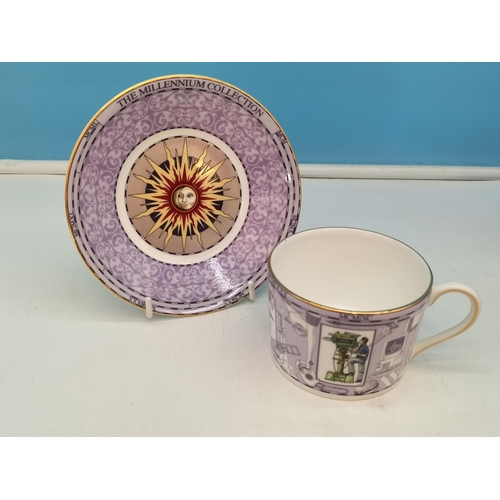 497 - Wedgwood China 'Millennium' Collection Cups and Saucers (2) plus Mug (8.5cm Tall).