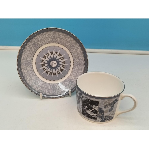 497 - Wedgwood China 'Millennium' Collection Cups and Saucers (2) plus Mug (8.5cm Tall).