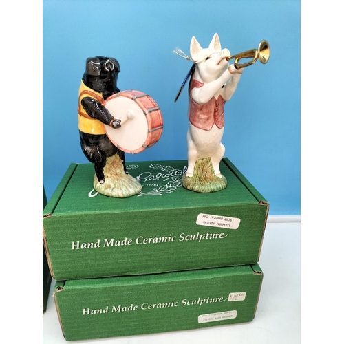 5 - 9 Piece Beswick Pig Band. All But One Boxed. Tallest 12cm.