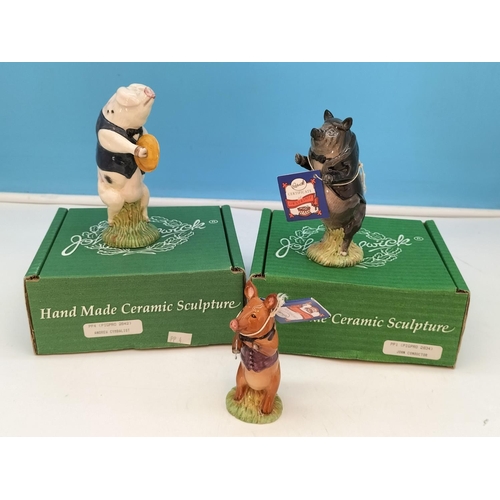 5 - 9 Piece Beswick Pig Band. All But One Boxed. Tallest 12cm.