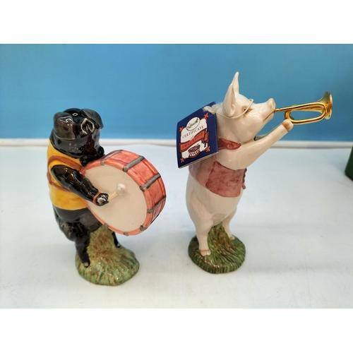 5 - 9 Piece Beswick Pig Band. All But One Boxed. Tallest 12cm.