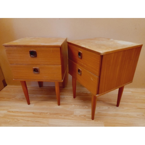 508 - Pair of 1960's/1970's Two Drawer Bedside Units. Require Restoration. 63cm High, 35cm x 39cm. Collect... 