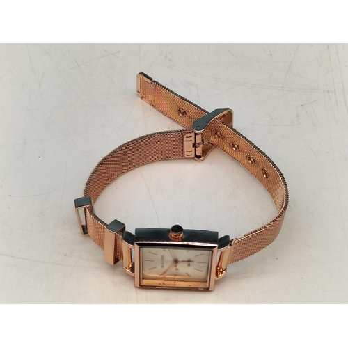 562 - Boxed Brave Soul Quartz Rose Gold Tone Watch. Requires Batteries.