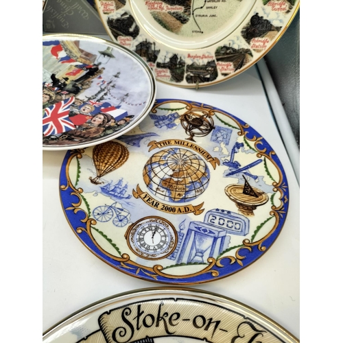 630 - Collection of Mixed Collectors Plates to include Staffordshire Oatcake, Colliery Plates, VE Day, Que... 