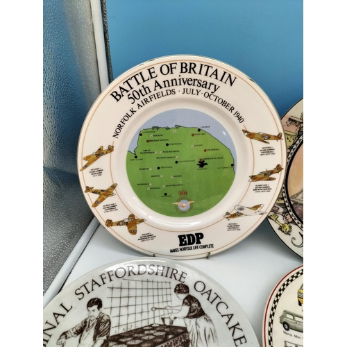 630 - Collection of Mixed Collectors Plates to include Staffordshire Oatcake, Colliery Plates, VE Day, Que... 