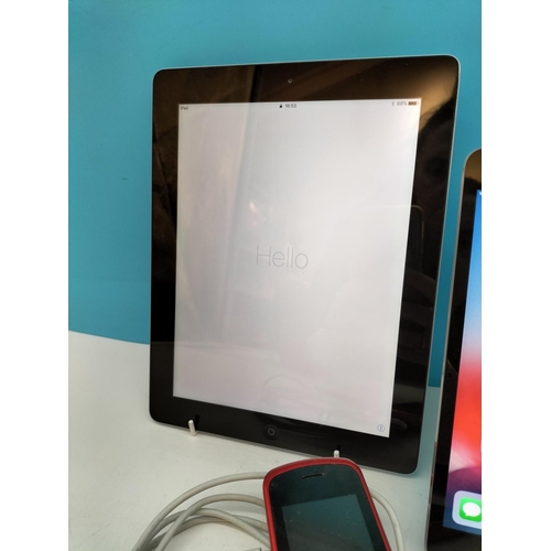 96 - Apple iPad Model A1458 (W/O), Apple iPad A1489 (Requires Attention) and Mobile Phone.