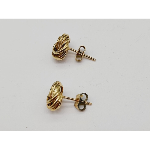 13 - Pair of 9ct Gold Knot Earrings. Unmarked but Tested. 0.7 GRams.