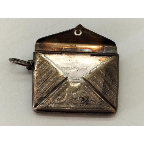 143 - Sterling Silver Stamp Envelope Pendant,