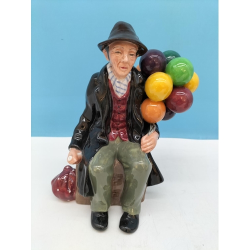 144 - Royal Doulton Figures 'The Balloon Man' HN 1954 and 'The Old Balloon Seller' HN 1315. Tallest 17cm