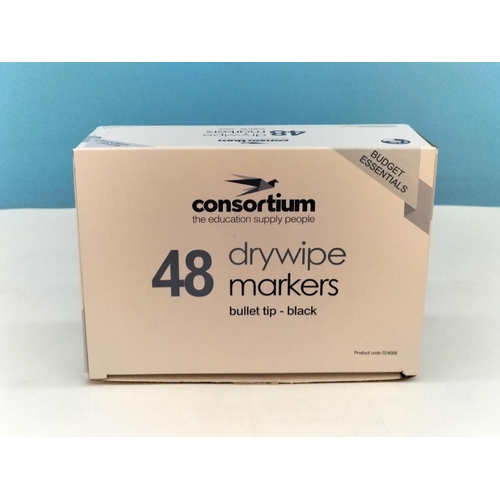 147 - 4 Boxes of 48 Consortium Drywipe Marker Pens. (192 Pens)