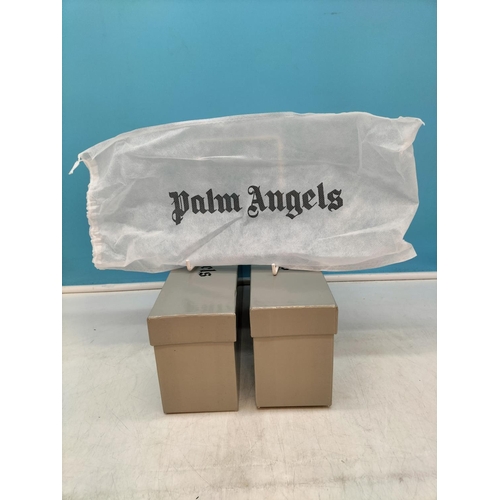 161 - New and Boxed 2 Pairs of 'Palm Angels' Black Sliders with Dust Bags. UK Size 9, EU Size 43.