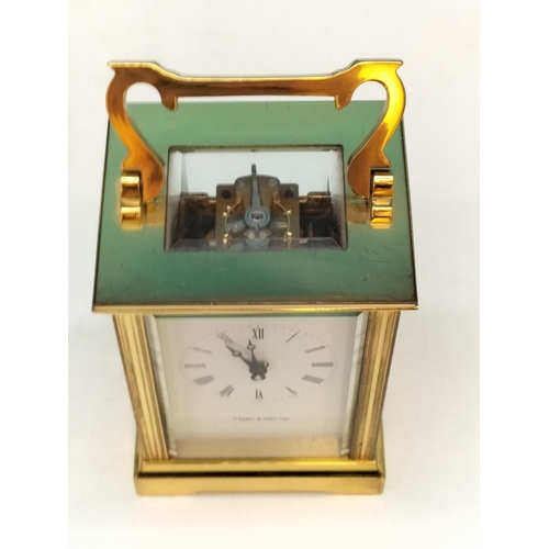 17 - Mappin & Webb Skeleton Case Wind Up Carriage Clock. 17cm Tall. Requires Service.