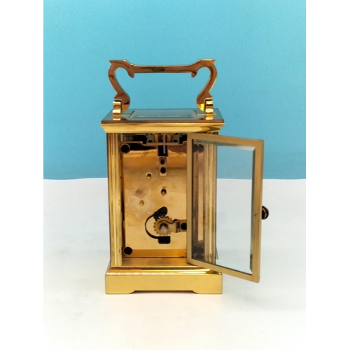 17 - Mappin & Webb Skeleton Case Wind Up Carriage Clock. 17cm Tall. Requires Service.