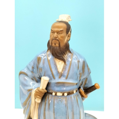 178 - Chinese Three Kingdoms 36cm Ceramic Warrior Figure