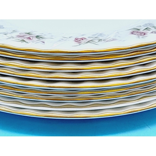 203 - Minton China 27cm Dinner Plates (9) in the 'Spring Bouquet' Design. Some 2nds.