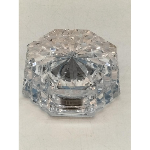 225 - Waterford Crystal Small Mantel Clock and Bowl (13cm High, 20cm Diameter).