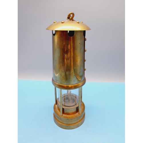 329 - Brass 25cm Miners Lamp.