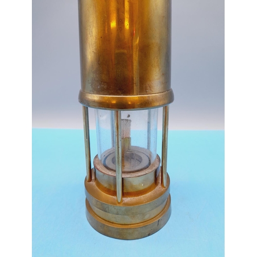 329 - Brass 25cm Miners Lamp.