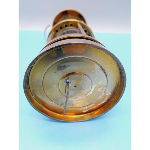 329 - Brass 25cm Miners Lamp.