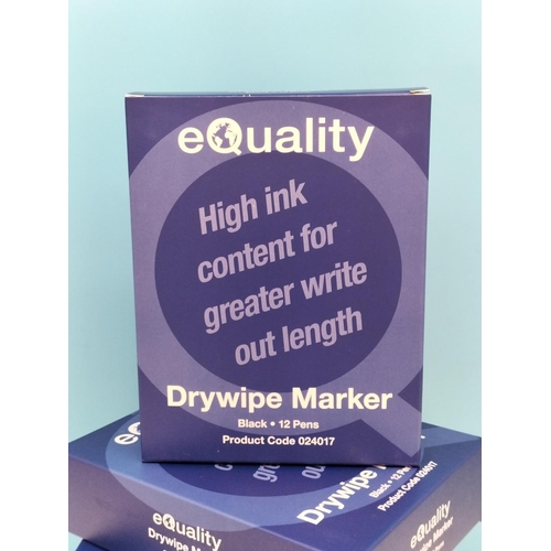 368 - 5 Boxes of 12 EQuality Drywipe Marker Pens. (60 Pens)