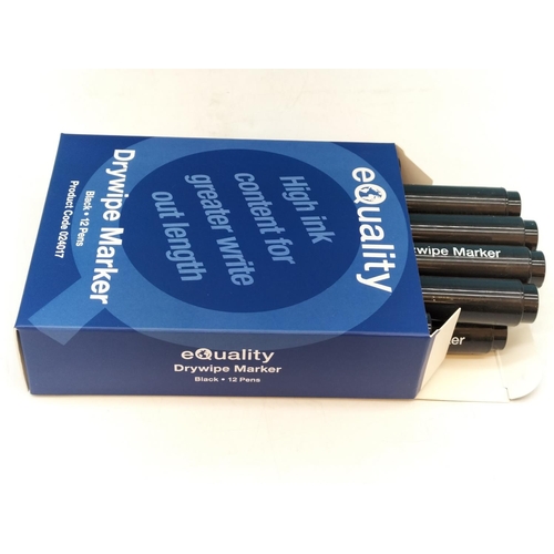 368 - 5 Boxes of 12 EQuality Drywipe Marker Pens. (60 Pens)