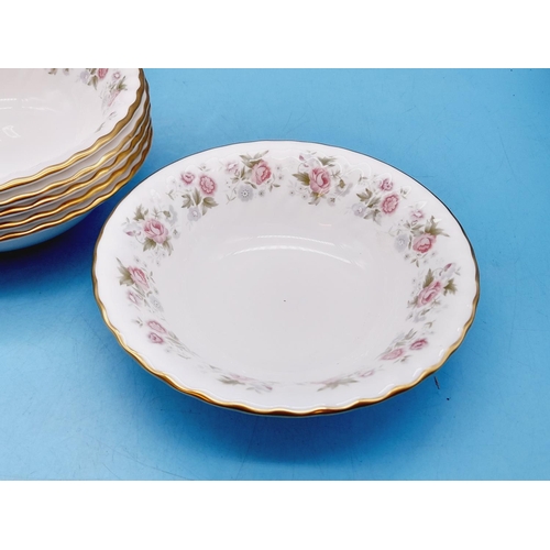 375 - Minton China 17cm Breakfast Bowls in the 'Spring Bouquet' Design. Seconds Quality.