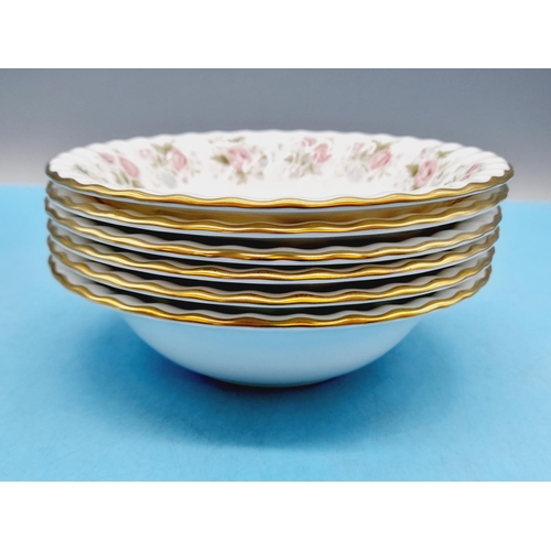 375 - Minton China 17cm Breakfast Bowls in the 'Spring Bouquet' Design. Seconds Quality.