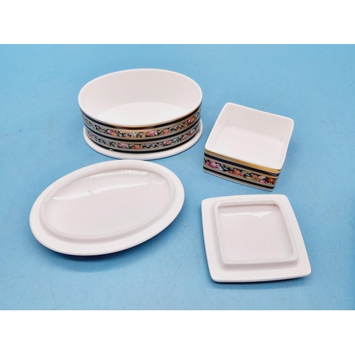 40 - Wedgwood China 'Clio' Pattern Items to include 20cm Vase, Trinket Boxes (2), Rectangular Dish (2nds)... 