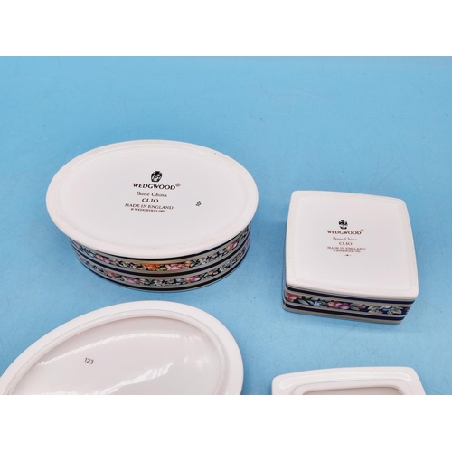 40 - Wedgwood China 'Clio' Pattern Items to include 20cm Vase, Trinket Boxes (2), Rectangular Dish (2nds)... 