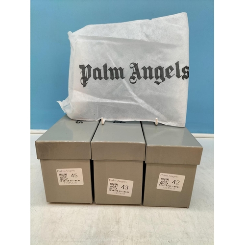 422 - New and Boxed 3 Pairs of 'Palm Angels' Black Sliders with Dust Bags. UK Sizes 8, 9 & 11, EU Size 42,... 