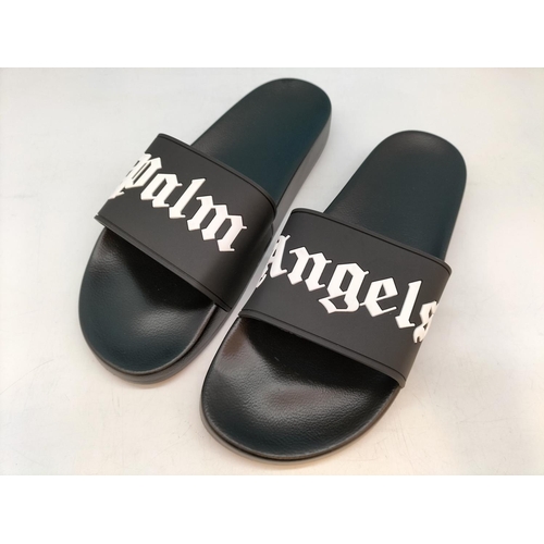 422 - New and Boxed 3 Pairs of 'Palm Angels' Black Sliders with Dust Bags. UK Sizes 8, 9 & 11, EU Size 42,... 