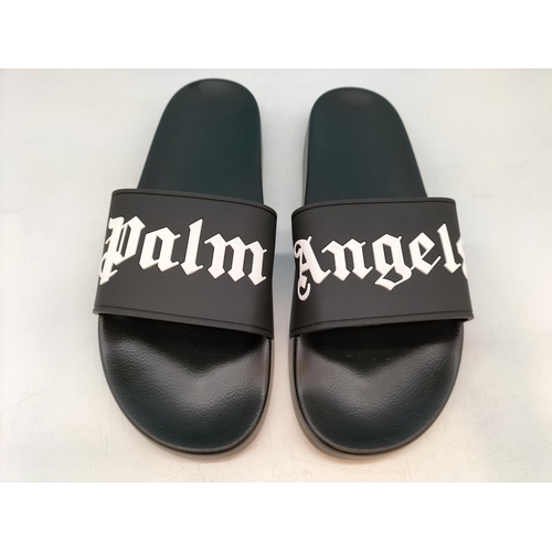 422 - New and Boxed 3 Pairs of 'Palm Angels' Black Sliders with Dust Bags. UK Sizes 8, 9 & 11, EU Size 42,... 