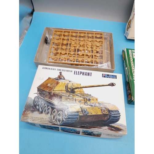 435 - Model Kits (4) to Include Panzer & Elephant Tanks