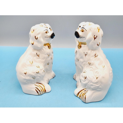 45 - Pair of 13cm Royal Doulton Hand Painted Mantel Dogs c1930-1950.