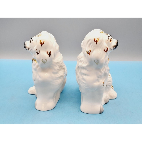 45 - Pair of 13cm Royal Doulton Hand Painted Mantel Dogs c1930-1950.