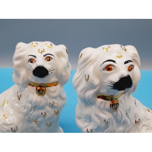 45 - Pair of 13cm Royal Doulton Hand Painted Mantel Dogs c1930-1950.