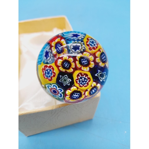 47 - Boxed Millefiori Art Glass Bottle Stopper.