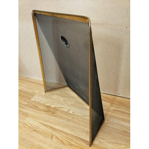 481 - Slimline Metal Fireguard. 58cm High, 51cm x 20cm.