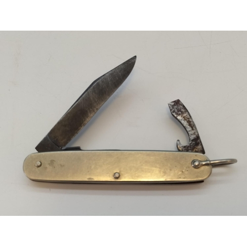 513 - Silver Plate Pen Knife. 9cm Long when Closed. Requires Clean.