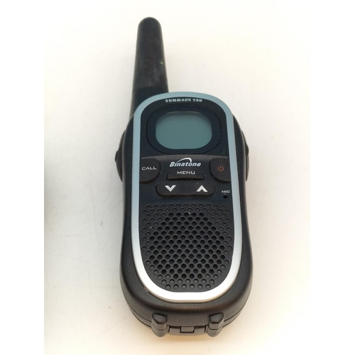 604 - Terran 750 Binatone Walkie Talkies. No Power Cable. Untested.