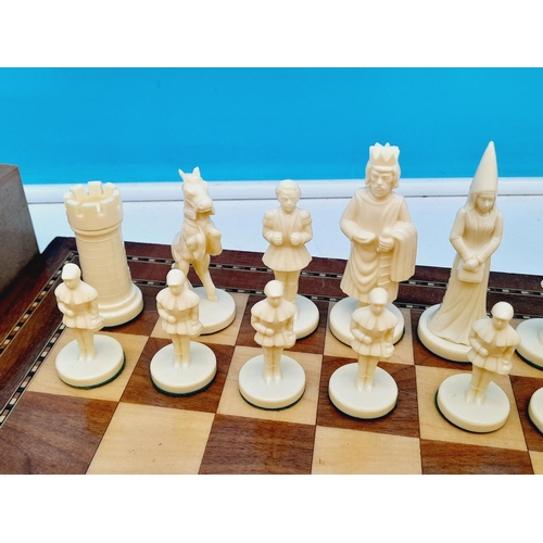 79 - Vintage Ajedrez Fantasia Chess Set and Board (40cm x 40cm).