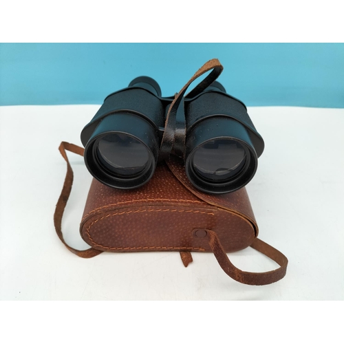 93 - Collection of Binoculars in Twin Handled Basket. 16cm High, 33cm x 22cm.